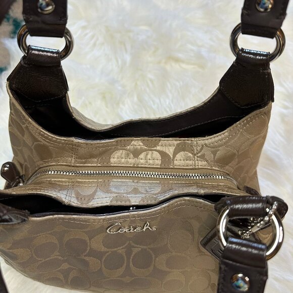 Coach Signature Monogram Ashley Madison Shoulder Bag - Picture 9 of 12